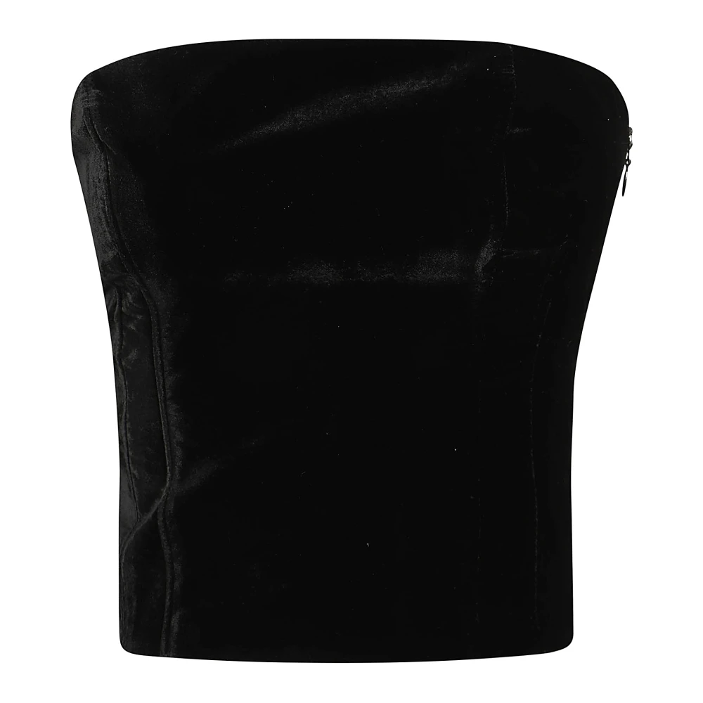 Andamane Zwart Fluweel Topkleding voor Vrouwen Black Dames