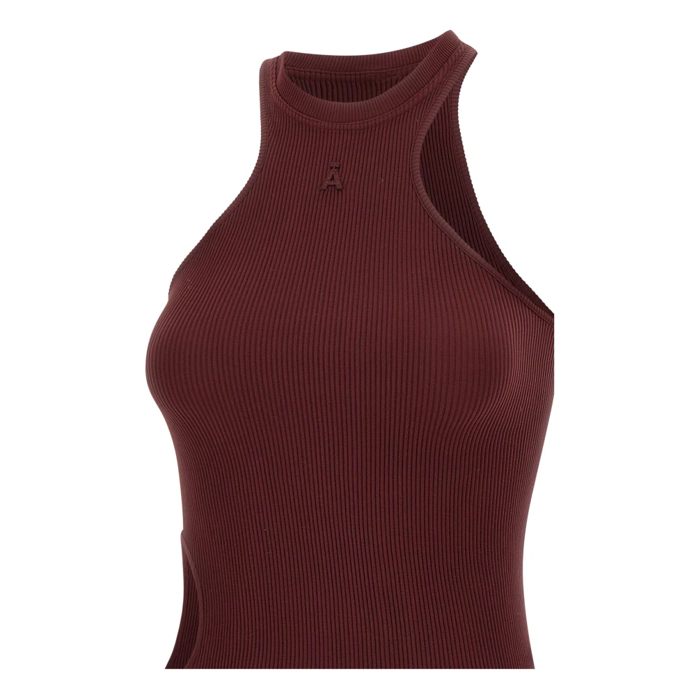 Andrea Adamo Bordeaux Rib Jersey Top Red Dames