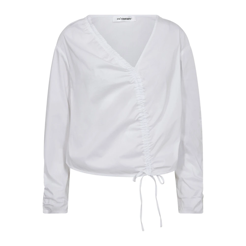 Co'Couture Asymmetrische Crinkle Blouse Wit White Dames