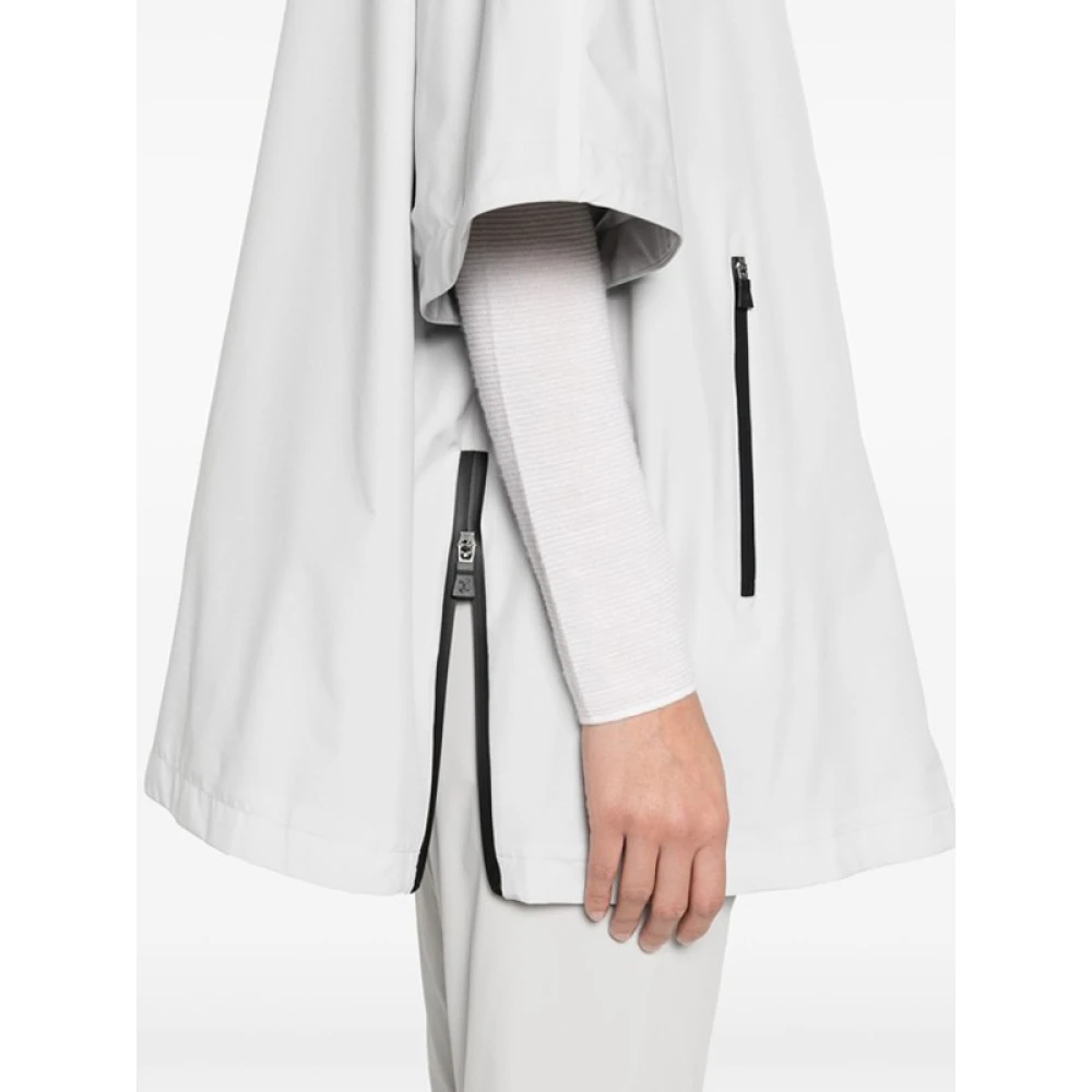 Herno Lichtgrijze Batwing Mouw Hoodie Jas Gray Dames