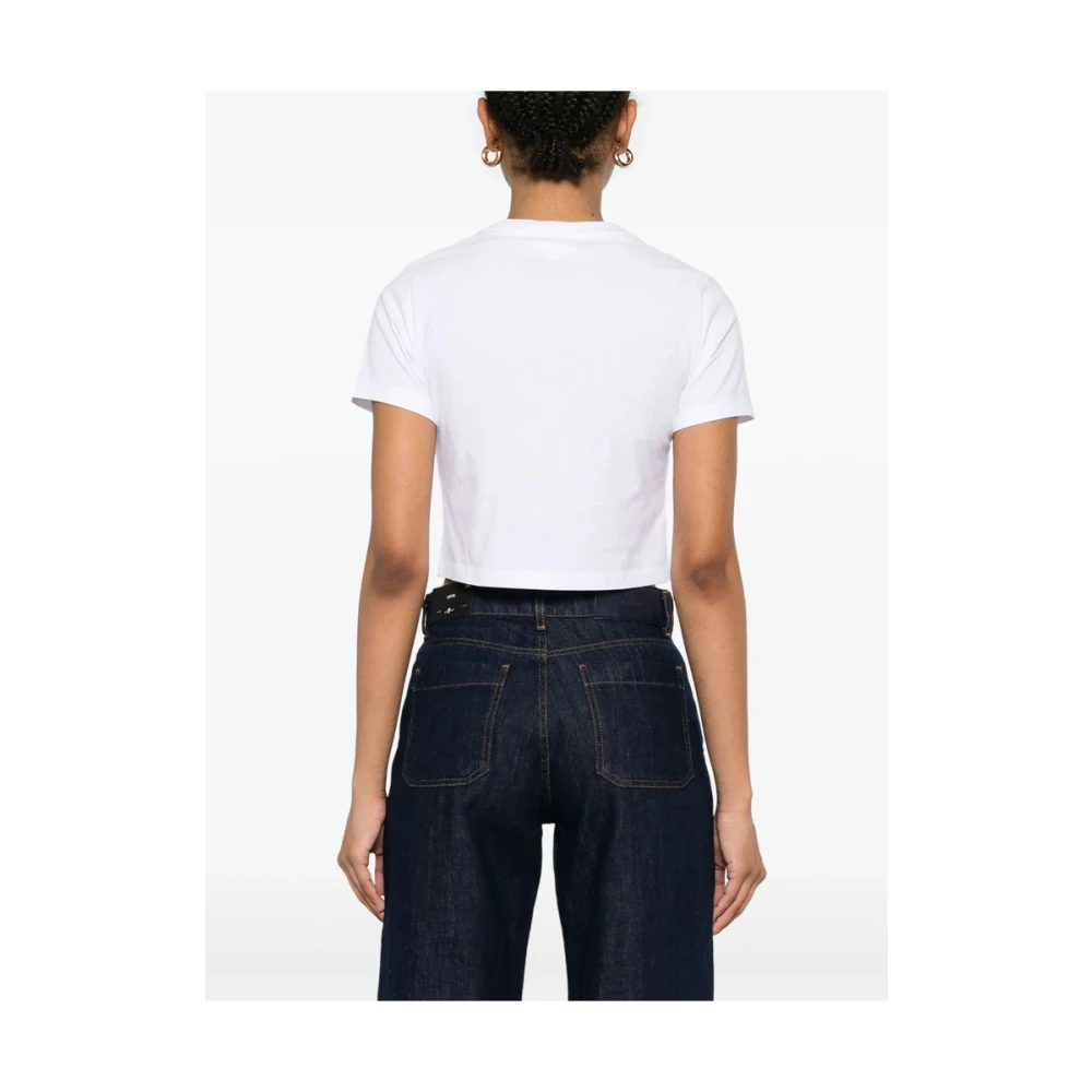 Maison Kitsuné Witte Ronde Hals Korte Mouwen T-shirt White Dames