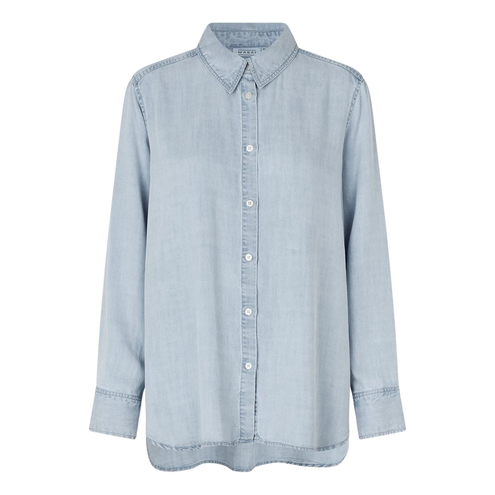 Masai Women's Blue Shirts, Xs, Light Denim Shirt With Timeless Style