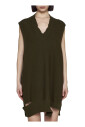 khaki-virgin-wool-blend-knit-mini-dress
