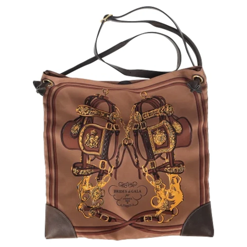 Hermès Vintage Pre-owned Silk shoulder-bags Brown Dames