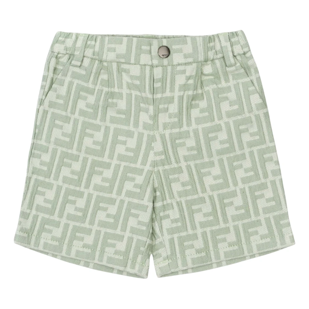 Fendi Boys Green Ff Logo Shorts - Shorts - 3 Y - Kids