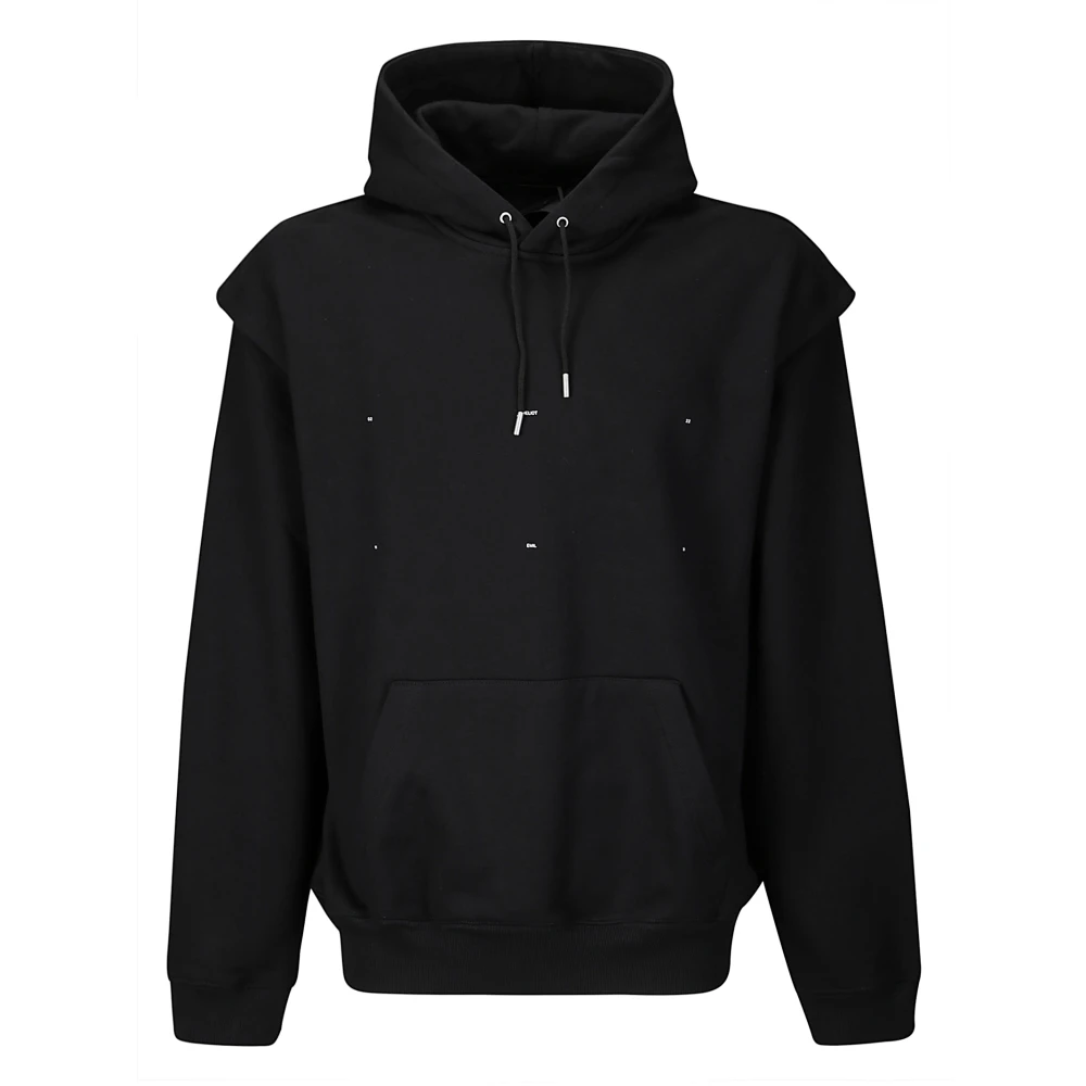 Heliot Emil Logo Outline Hoodie Sweatshirt Black Heren
