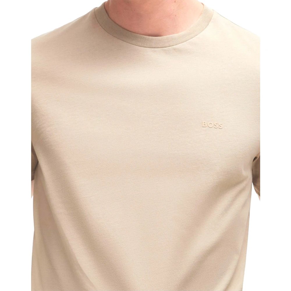 Boss Casual Crew Neck Katoenen T-Shirt Beige Heren