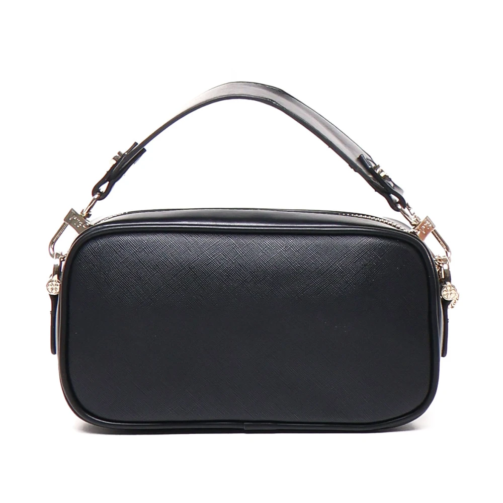 V73 Zwarte Ecoleather Schoudertas met Rits Black Dames