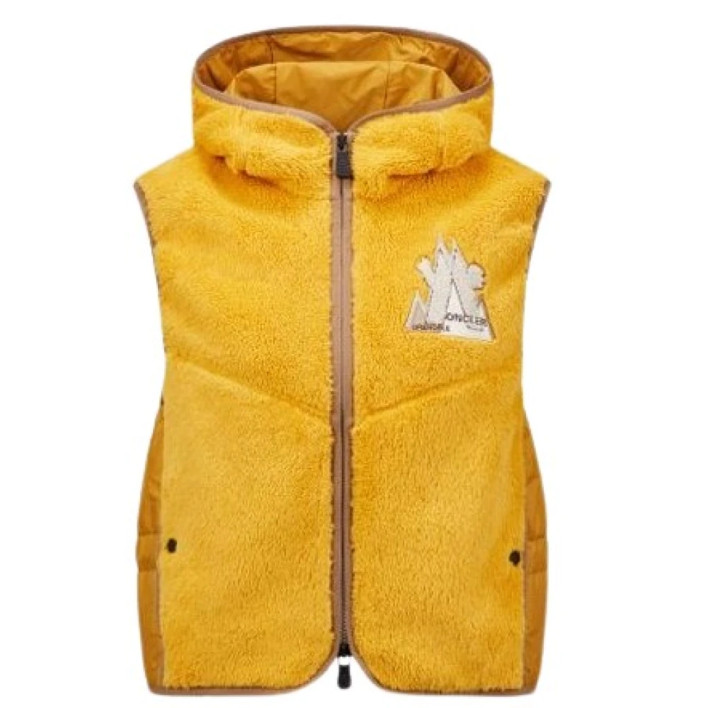 Moncler Gele Jassen Grenoble Fleece Vest Yellow Dames