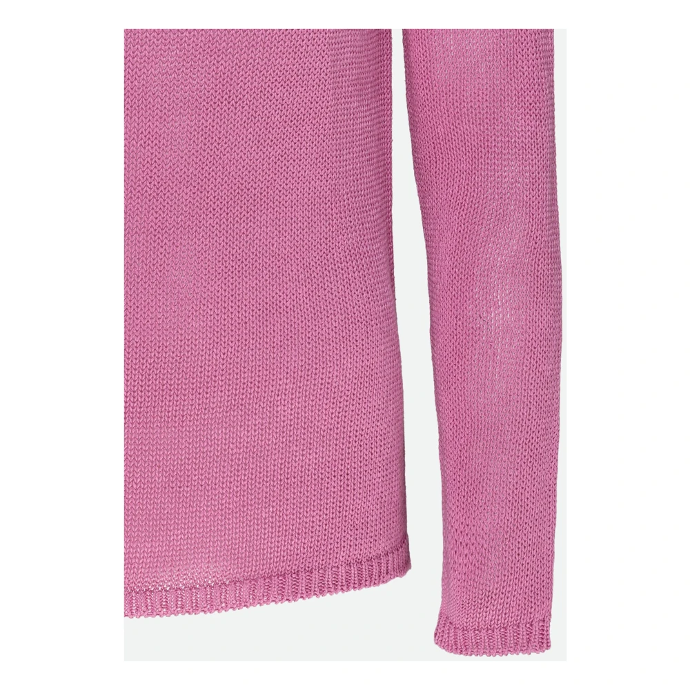 Max Mara Paarse Linnen Trui Basic Design Purple Dames