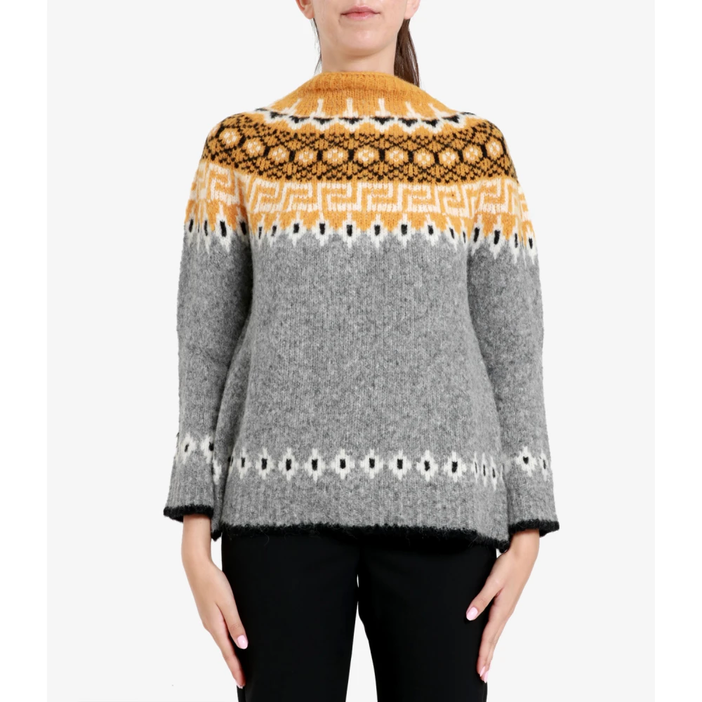 Semicouture Noorse Motief Wolmix Trui Multicolor Dames