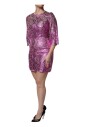 metallic-fuchsia-floral-sheath-mini-dress