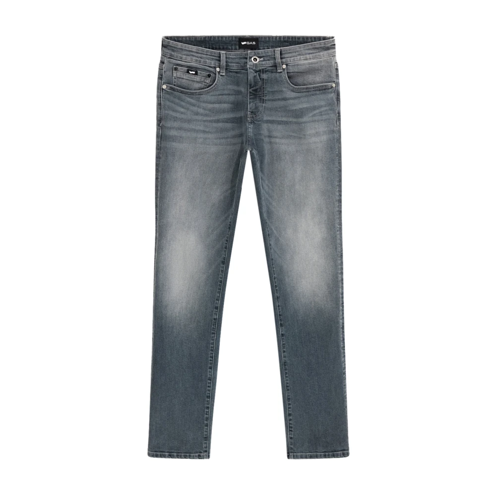 Gas Herr Grå Jeans W30, Denim, Denim Slim Jeans