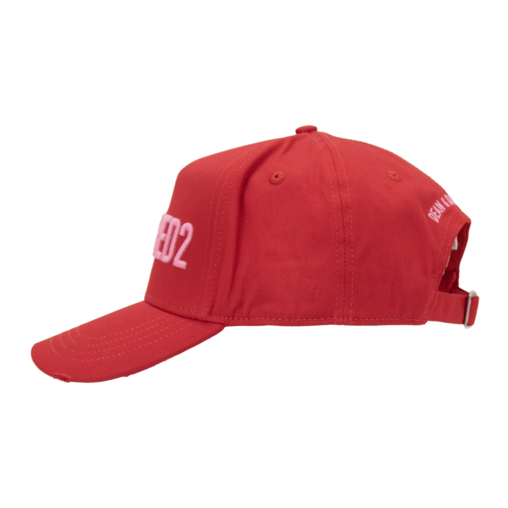 Dsquared2 In reliëf Logo Baseball Cap Fibbia Red Unisex