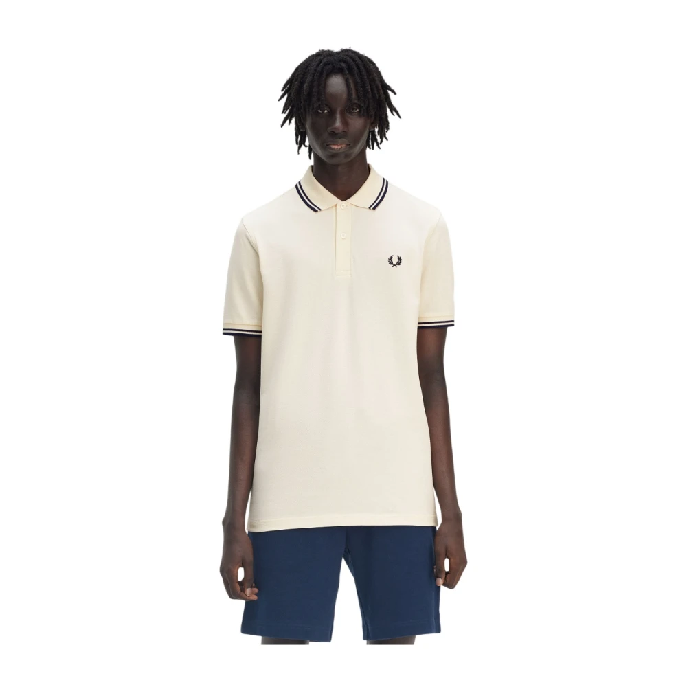 Fred Perry Polo shirt met dubbele streep Beige Heren