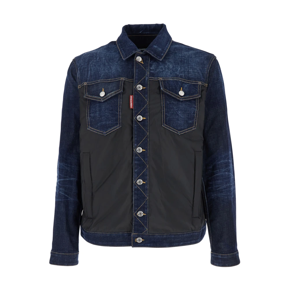 Dsquared2 Jas met gecombineerde materialen Black Heren