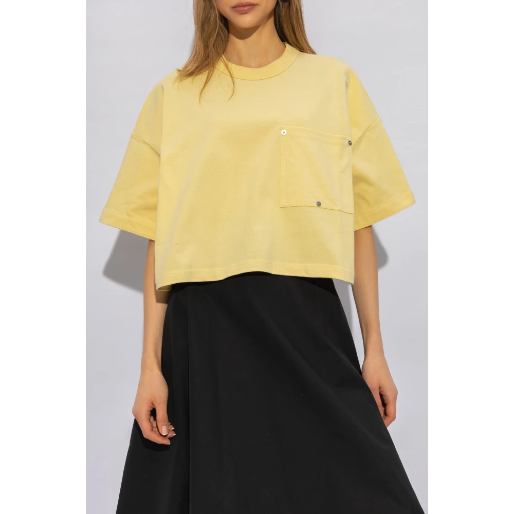 Bottega Veneta Geknipte T-shirt Yellow Dames