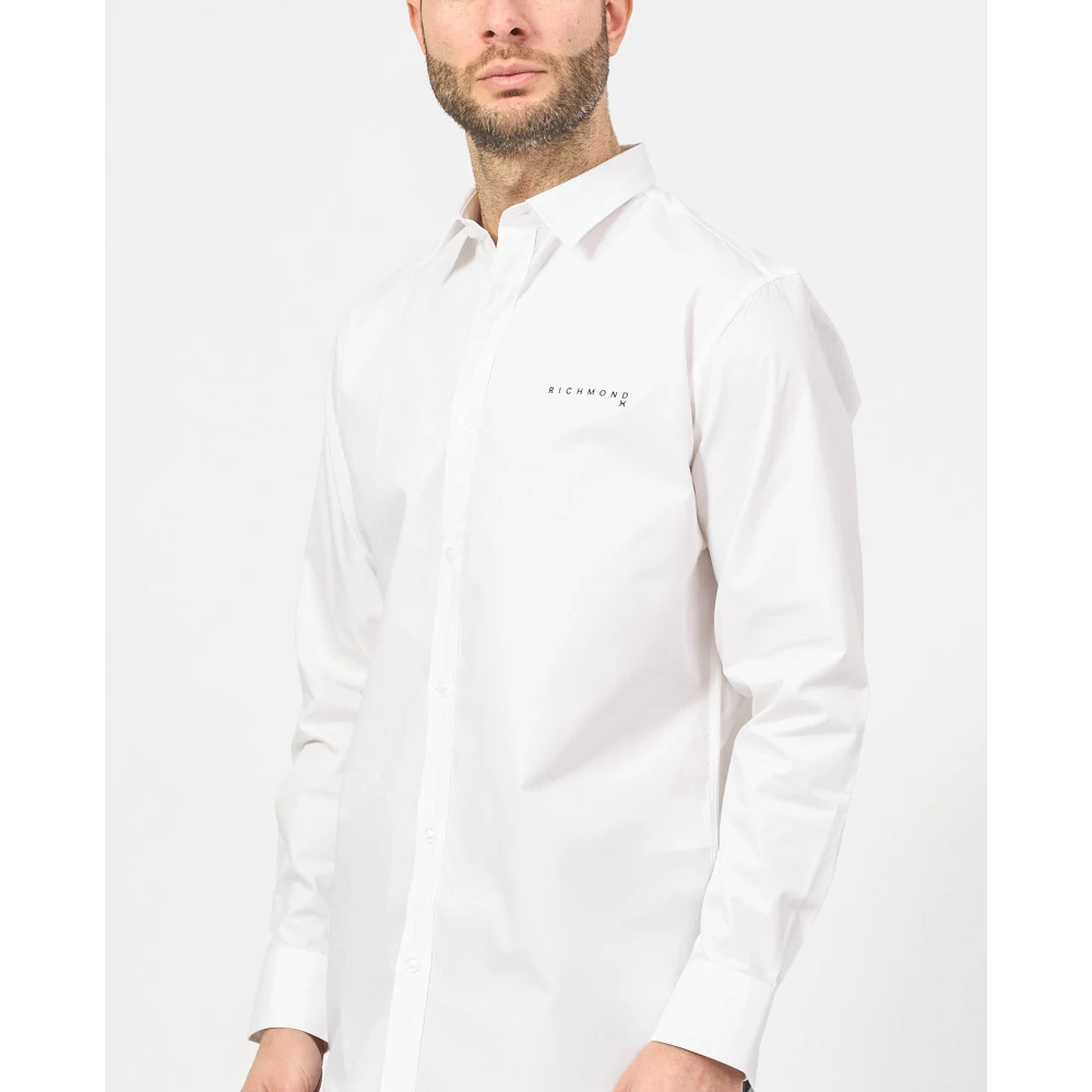 Richmond Wit Logo Button-Up Shirt White Heren
