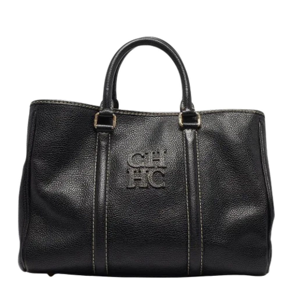 Carolina Herrera Pre-owned Leather totes Black Dames