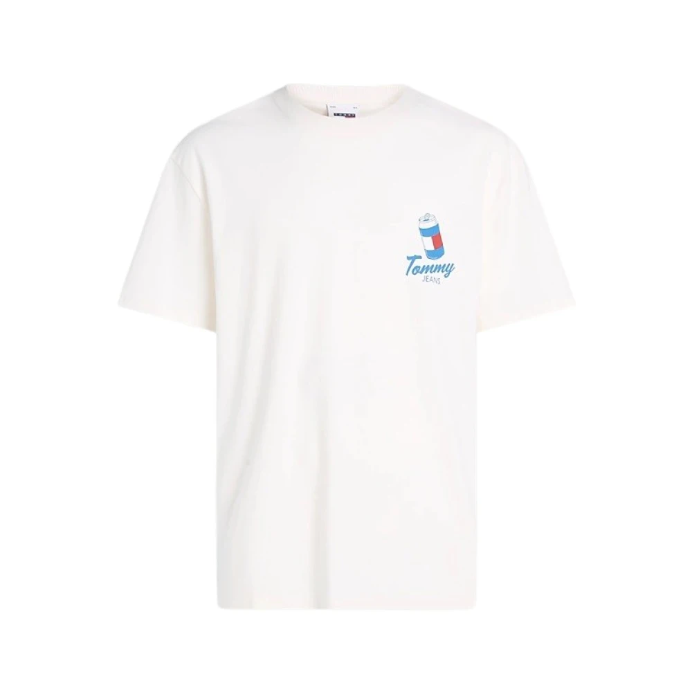 Tommy Jeans Organisch Katoen Grafisch Print T-Shirt White Heren