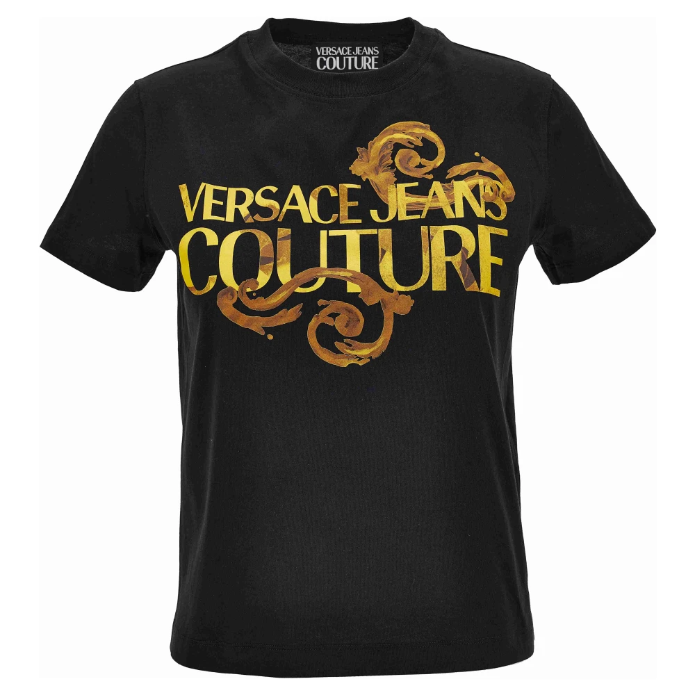 Versace Jeans Couture Zwarte Grafische T-shirts en Polos Black Dames