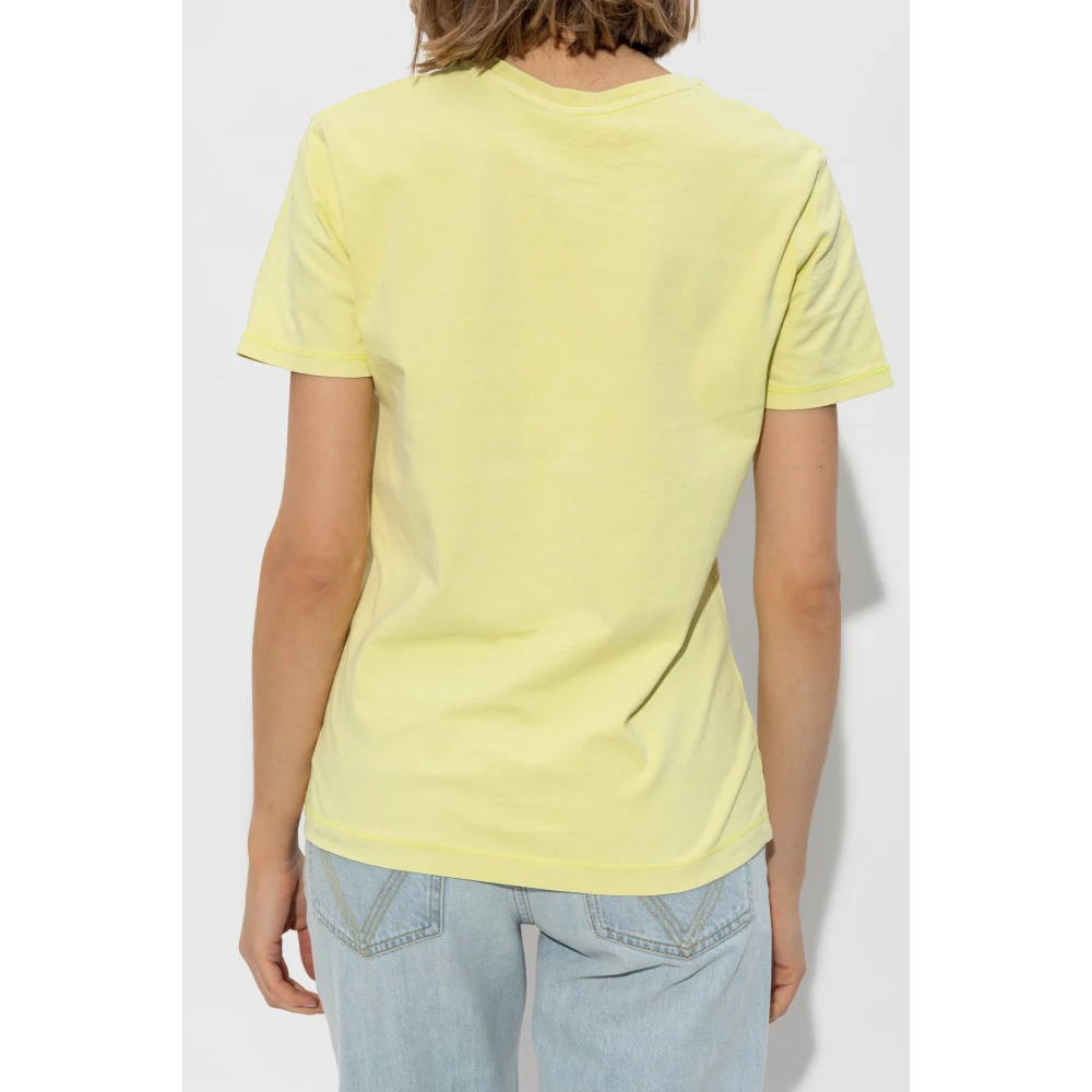 PS By Paul Smith T-shirt met geborduurd logo Yellow Dames