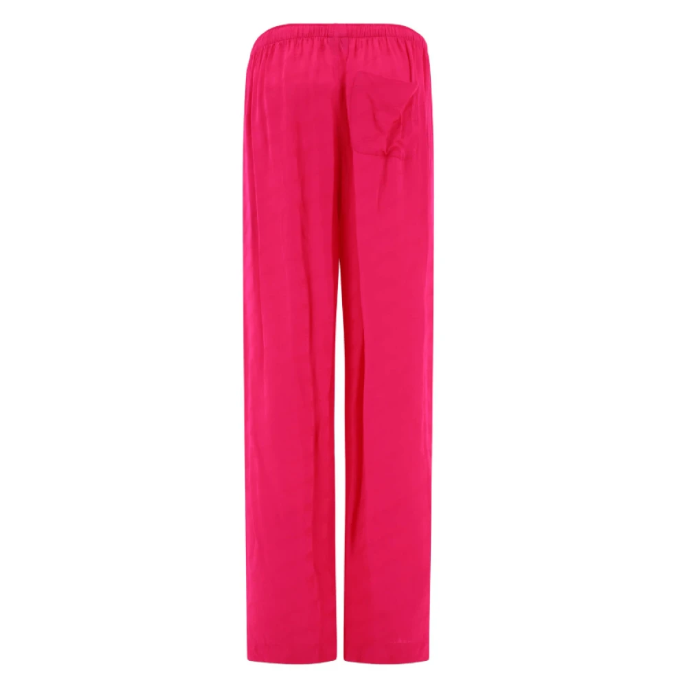 Balenciaga Geplooide broek met rechte pijpen Pink Dames