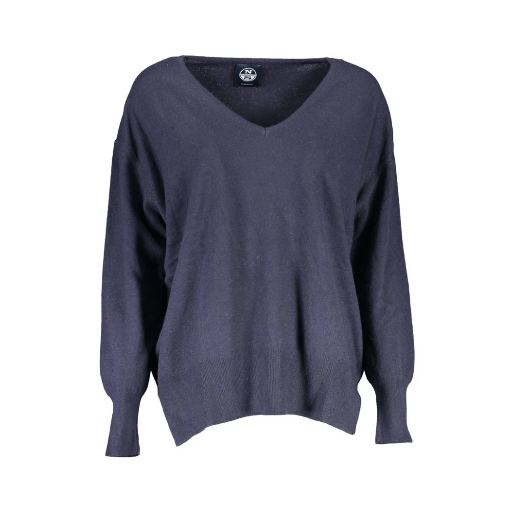 North Sails Women's Blue V-Neck Knitwear, S, V-Neck Wool Jumper