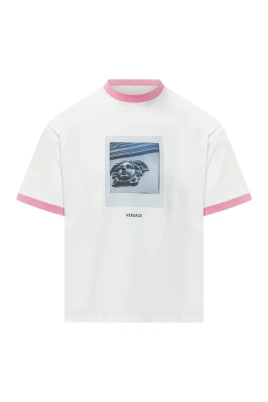 Tryckt bomulls-jersey T-shirt