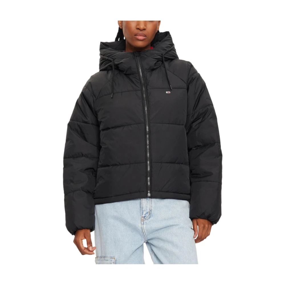 Tommy Hilfiger Women's Black Puffer Jacket - Winter Jackets - L - Jackets