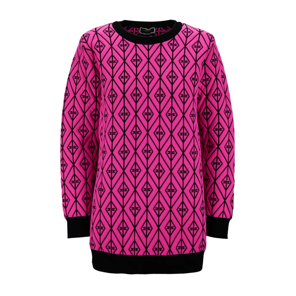 Elisabetta Franchi Logo Print Sweatshirt met Lange Mouwen Multicolor Dames