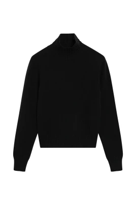 Tröja med trattkrage och tonal logotyp