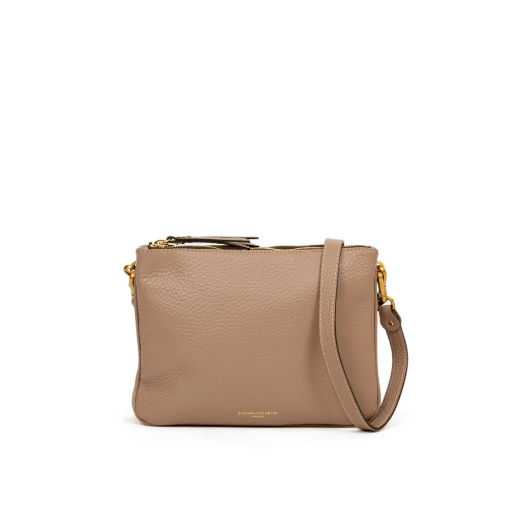Gianni Chiarini Blush Leren Schoudertas met Rits Brown Dames