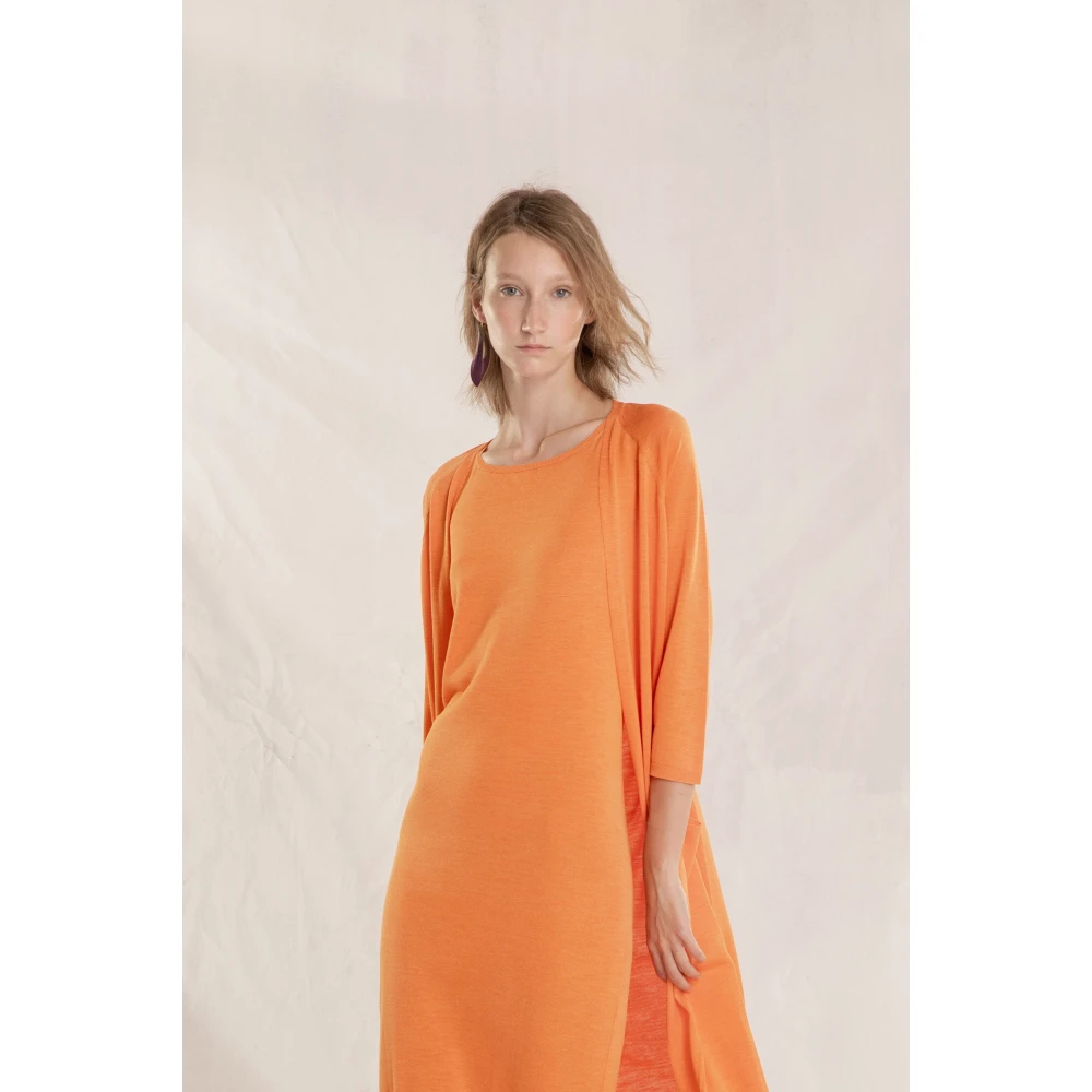 Cortana Tulsi zijden gebreide jurk mandarijn Orange Dames