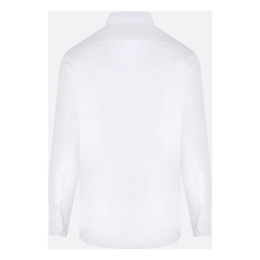 Ermenegildo Zegna Wit Katoenen Popeline Overhemd White Heren