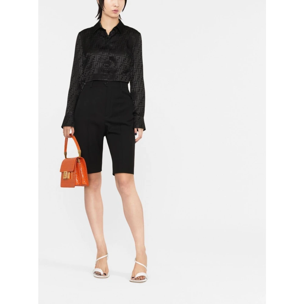 Fendi Zwarte Crepe Shirt Black Dames