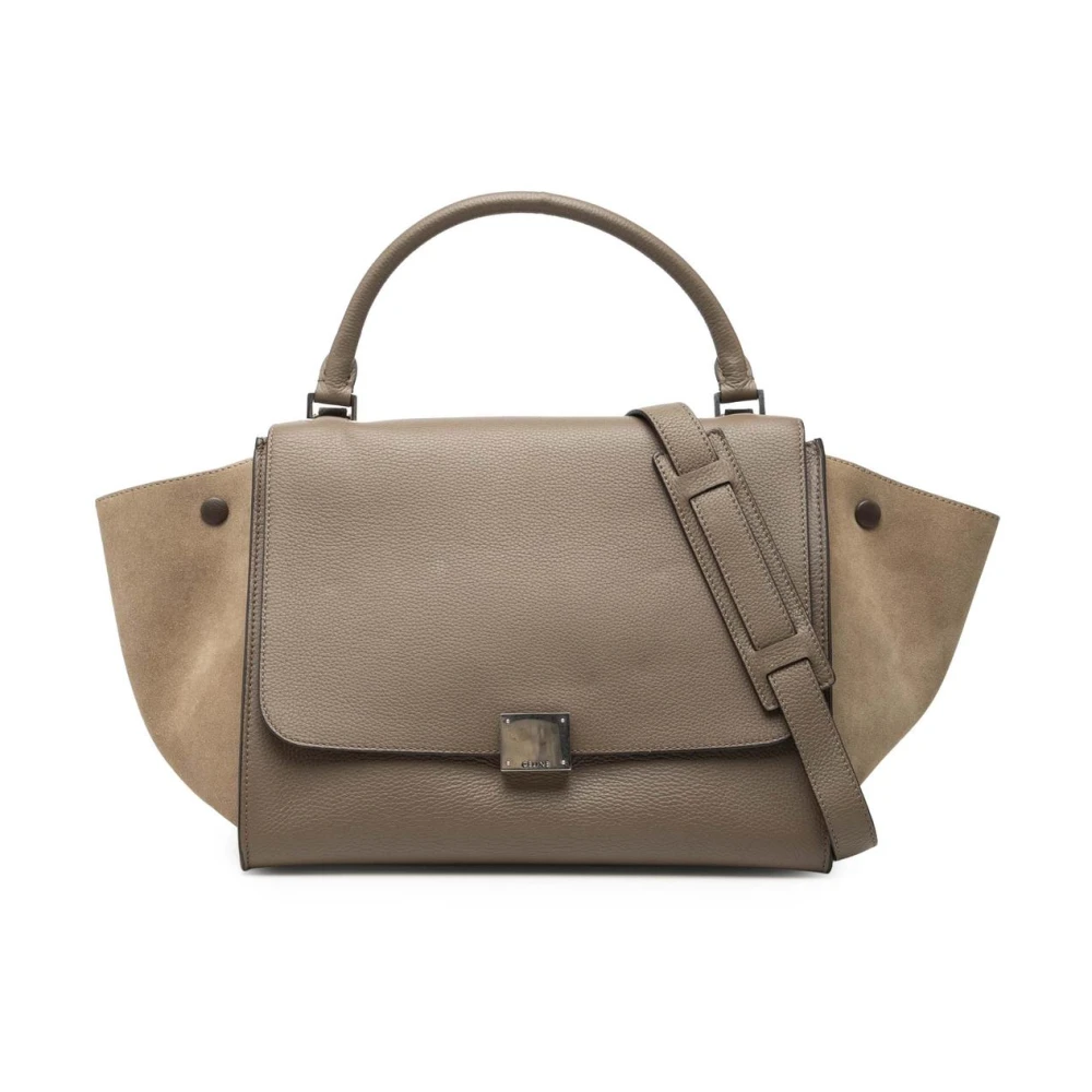 Celine Vintage Women's Brown Pre-Owned Vintage Leather And Suede Satchel Bag
