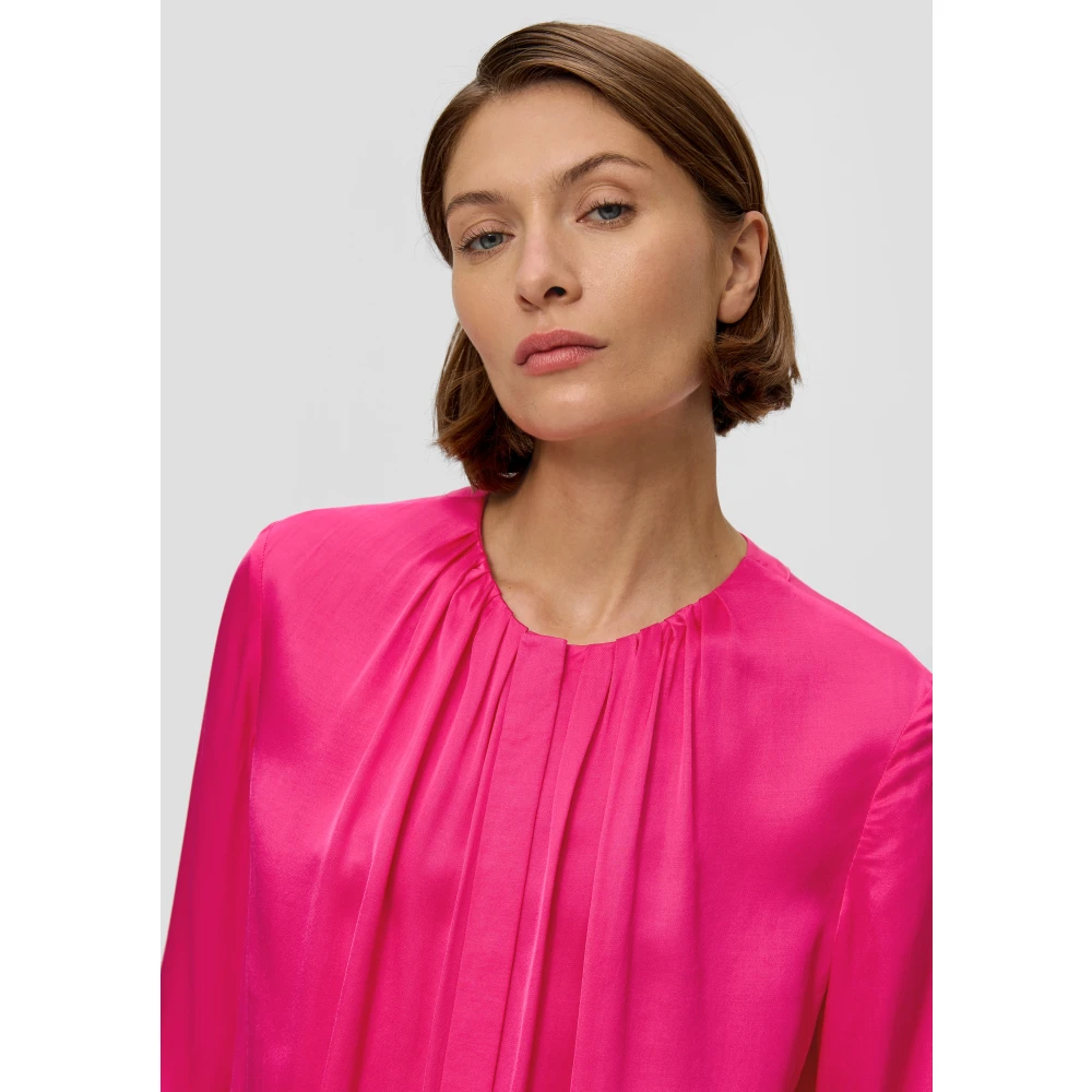 s.Oliver Zijden blouse van pure viscose Pink Dames