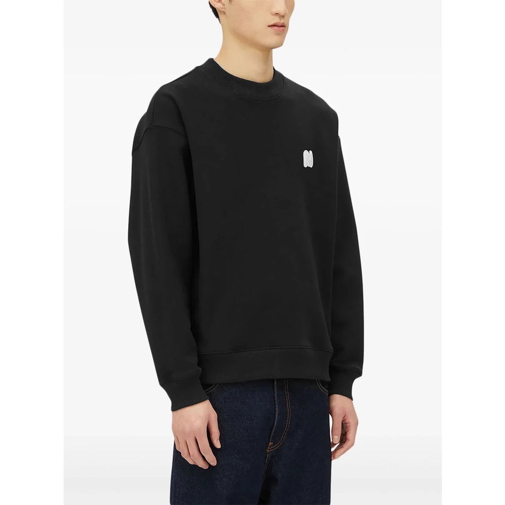 Msgm Zwarte trui met ronde hals Black Heren