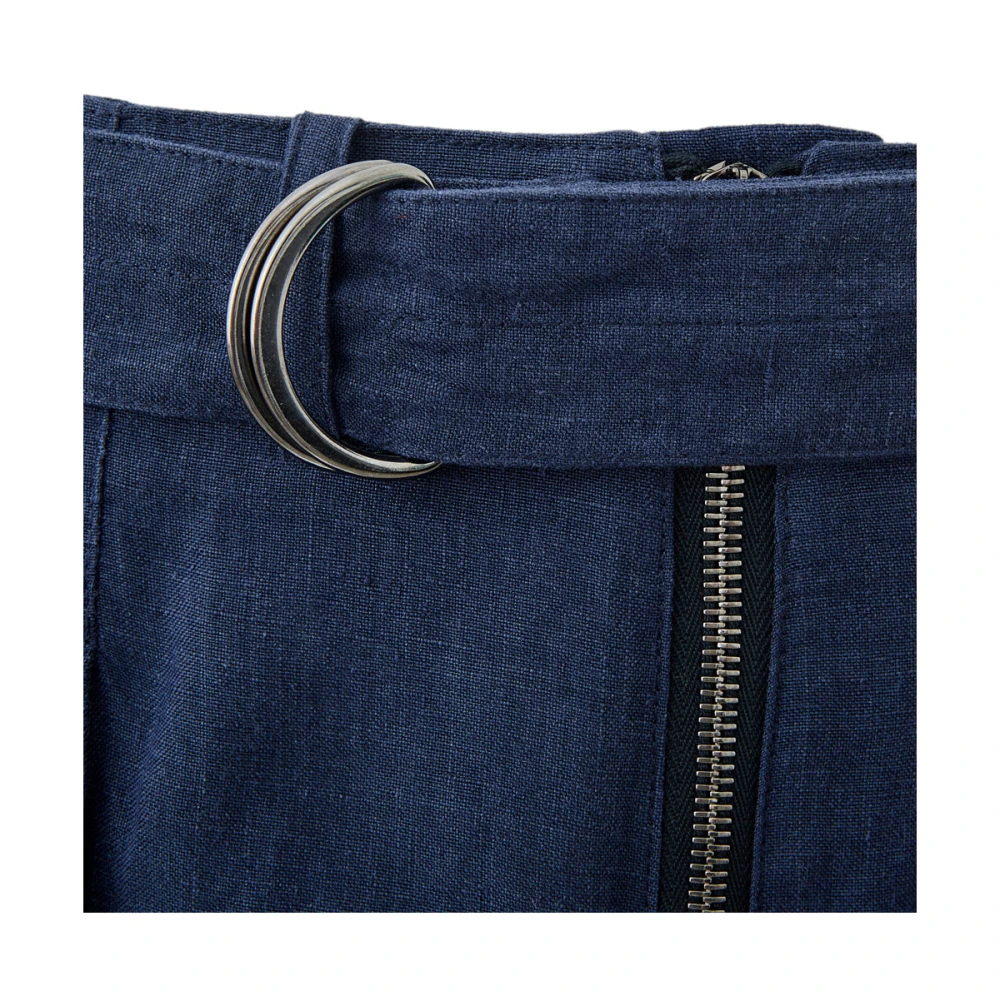 Emporio Armani Linnen Denim Effect Broek Blue Heren