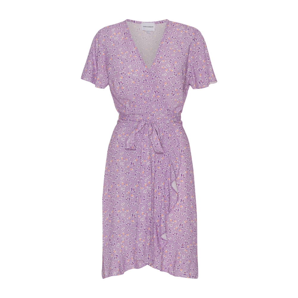 American Dreams Bloemen Wikkeljurk met Ruches Purple Dames