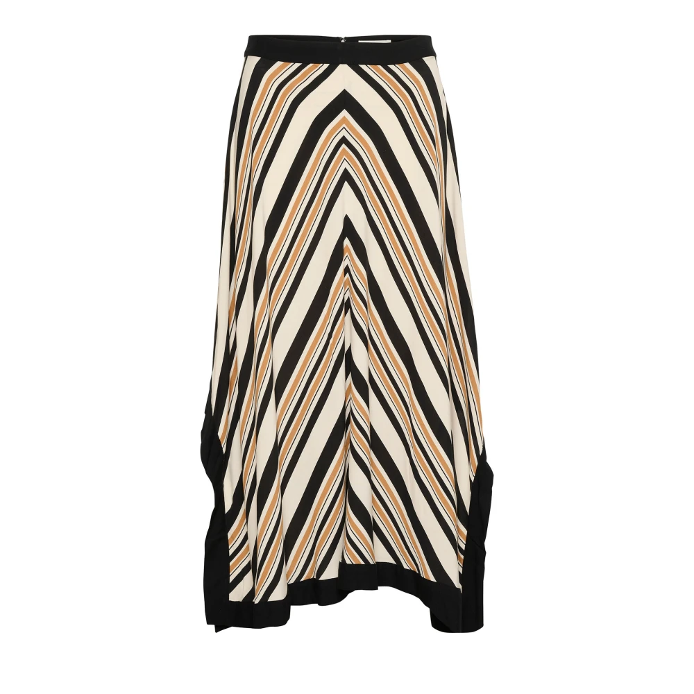 Part Two Bruine Suiker Streep Rok Multicolor Dames