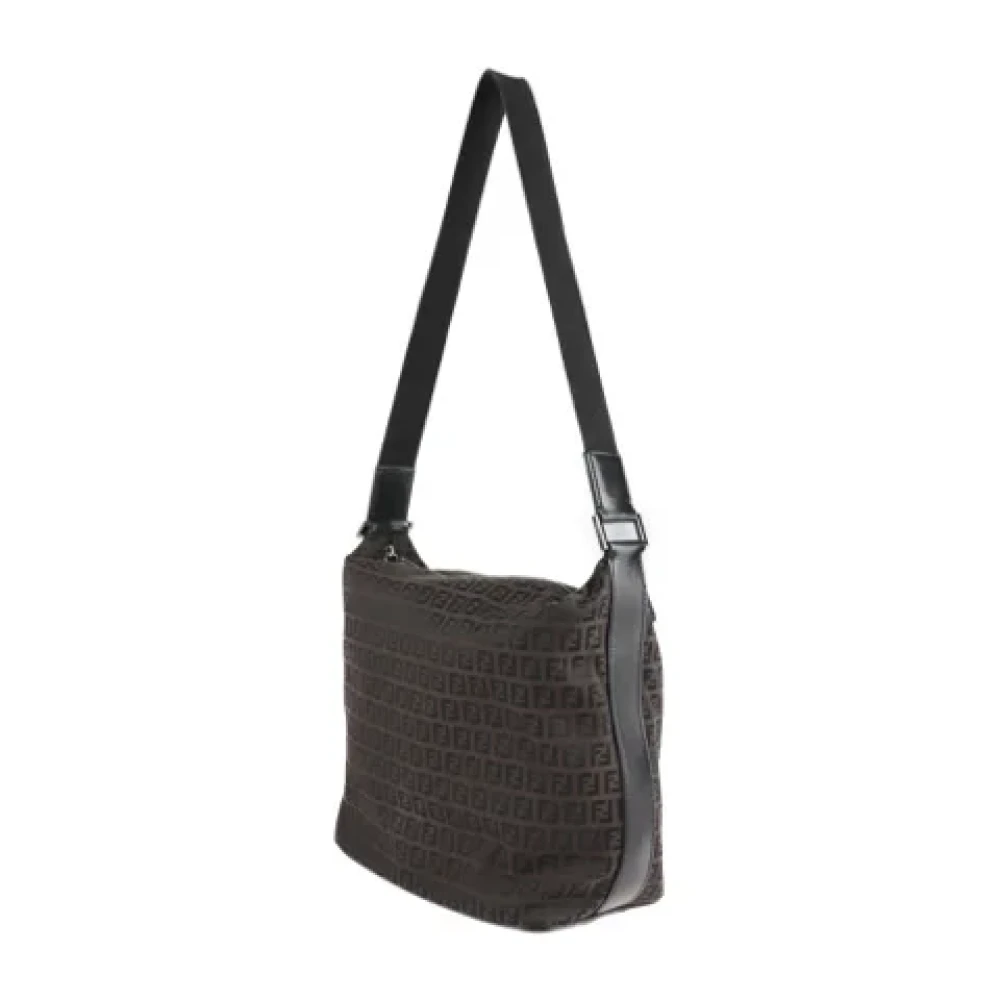 Fendi Vintage Pre-owned Canvas shoulder-bags Black Dames