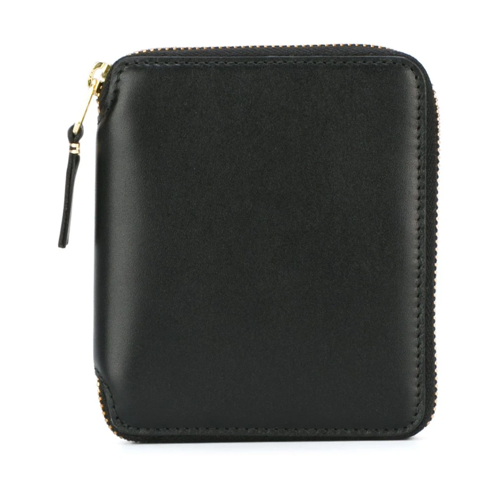 Comme des Garçons Zwarte Leren Ritsportemonnee Black Heren