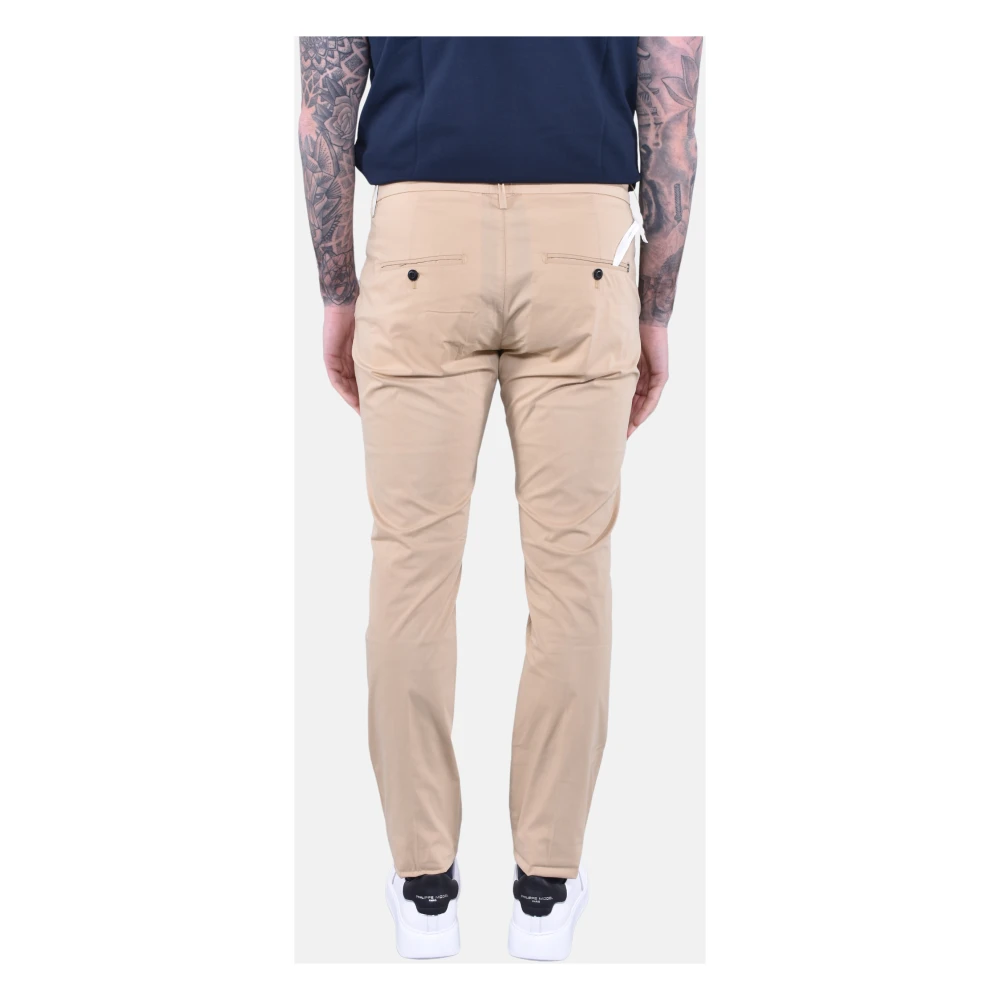 Dondup Slim Fit Chino Broek van Stretchkatoen Beige Heren