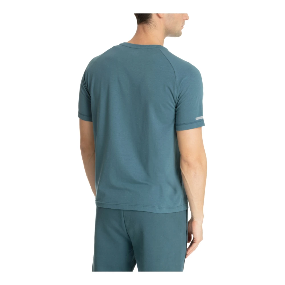 Emporio Armani EA7 Effen Logo T-shirt Blue Heren