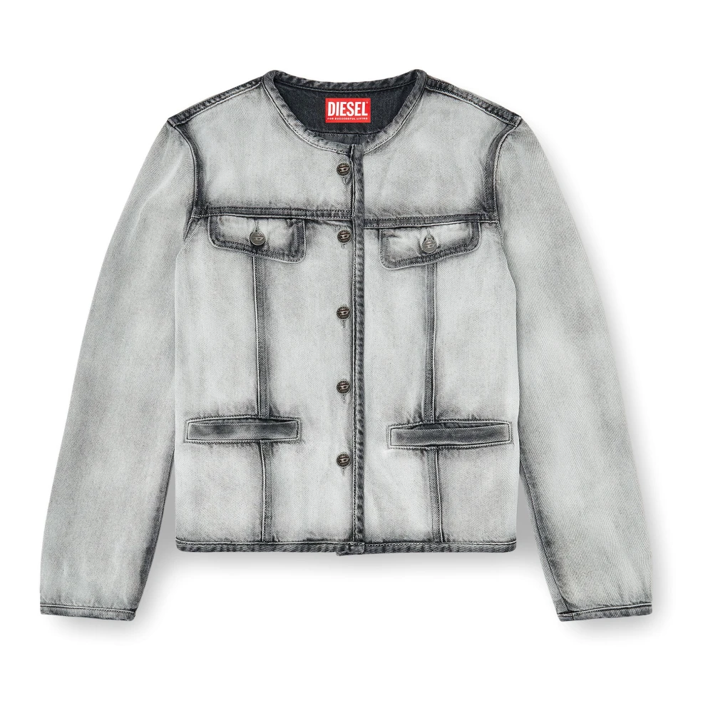Diesel Donna Grigio - Giacca Di Jeans - Jackets - M