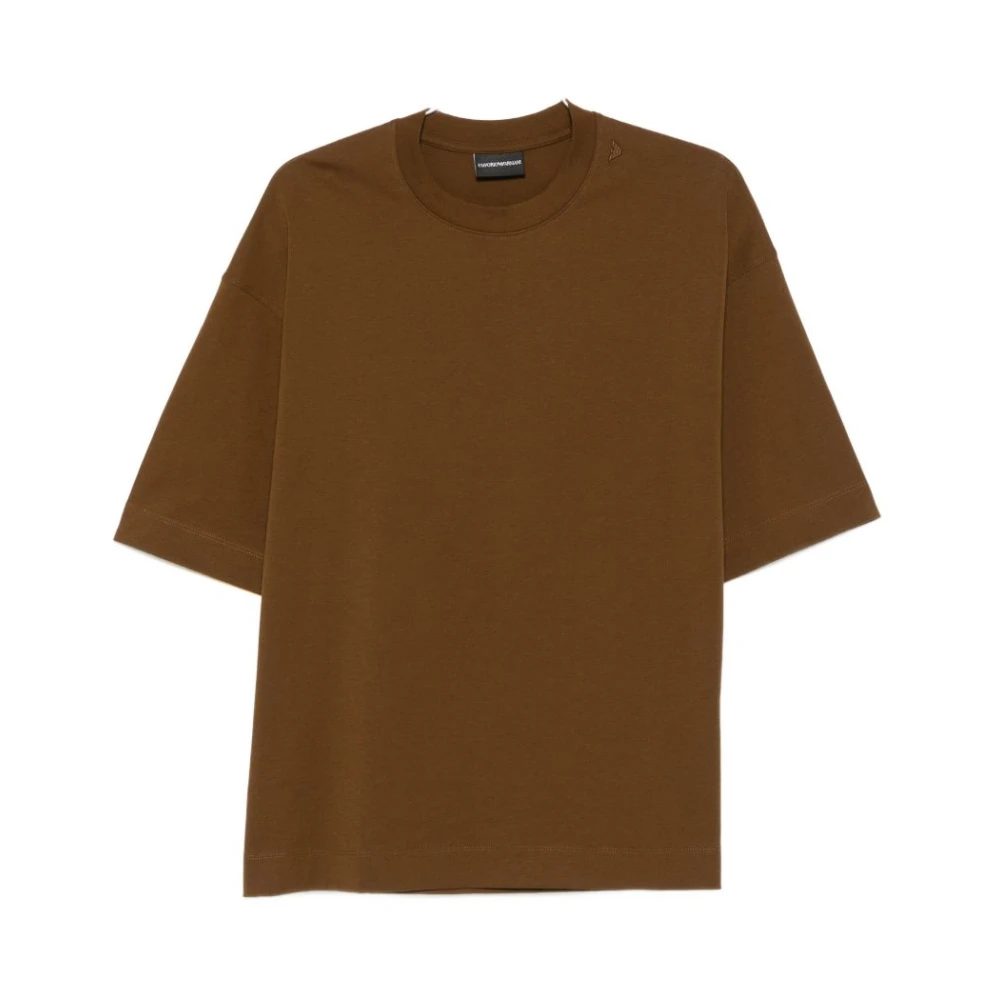 Emporio Armani Mannelijk Bruin Tops Heren, M, T-Shirts En Polo's