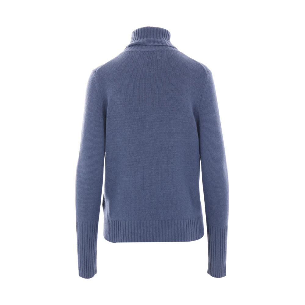 allude Blauwe Kasjmier Trui Hoge Hals Blue Dames