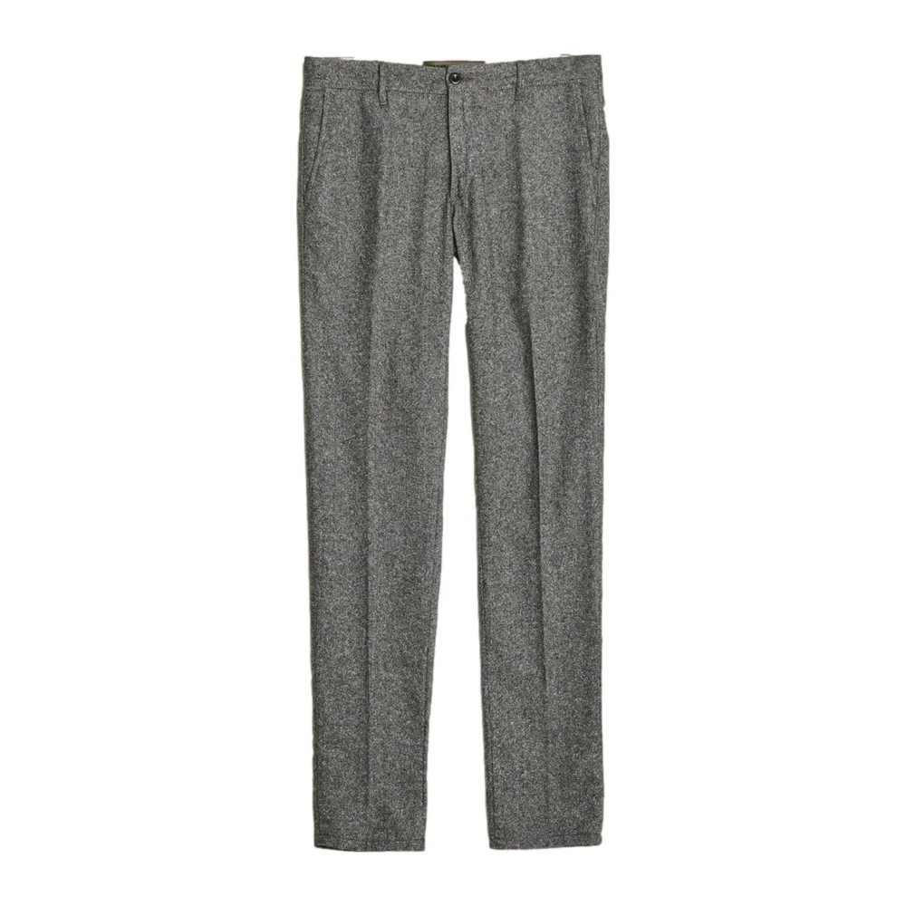 Incotex Men's Gray Slim-Fit Trousers, W35, Cheviot Slim Fit Trousers
